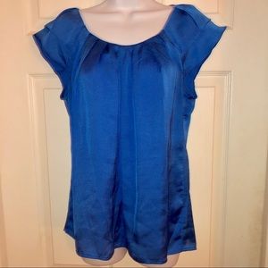 Spense Cap Sleeve Women’s Blouse BLUE (M)